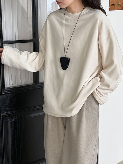 長袖打底衫百搭圓領衛衣1