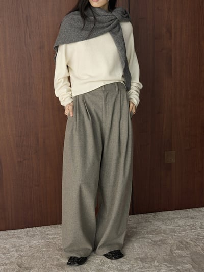 立體休閒高腰長褲2