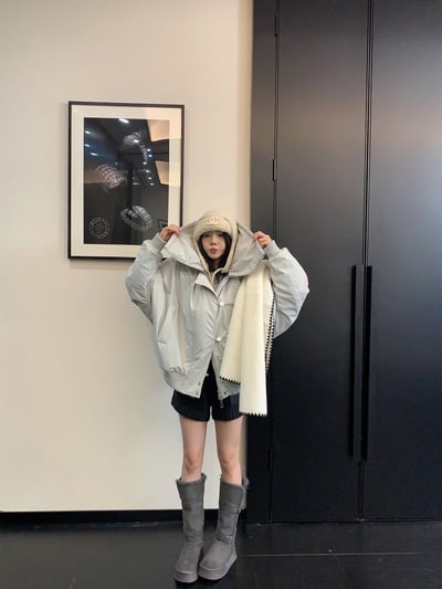 大領口鬆弛感棉服外套4