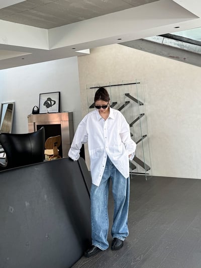 春秋不對稱顯瘦襯衫女設計感上衣9