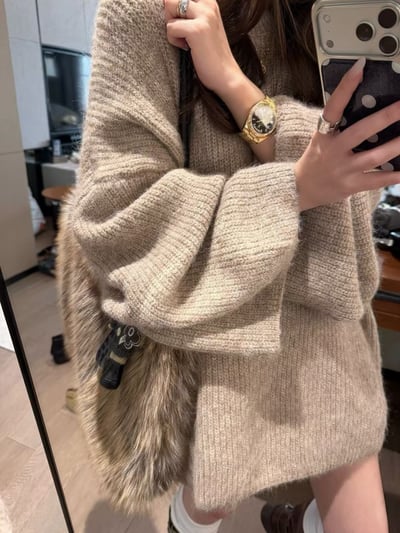 寬袖圓領毛衣13