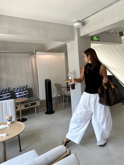 梨型空氣闊腿長褲9