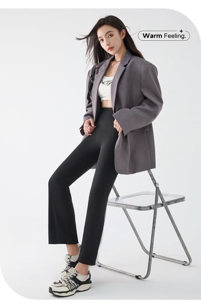 鯊魚微喇叭褲高腰小個子褲7