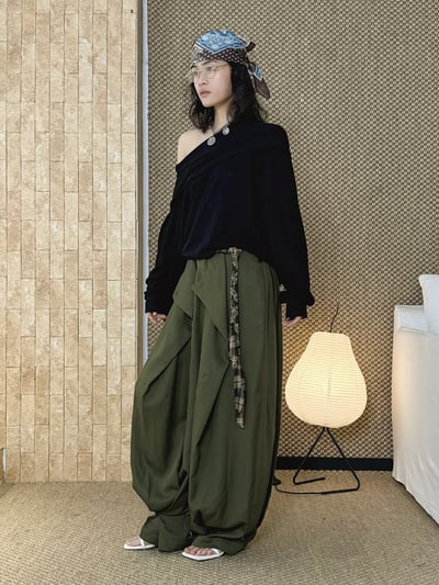 垂墜流動休閒褲輕盈長褲3