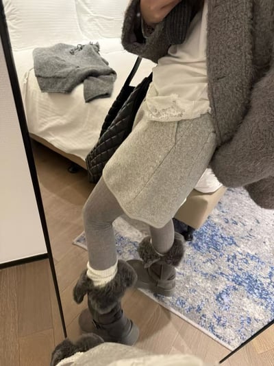 拉鏈款闊腿絲綿呢毛呢A字短褲4