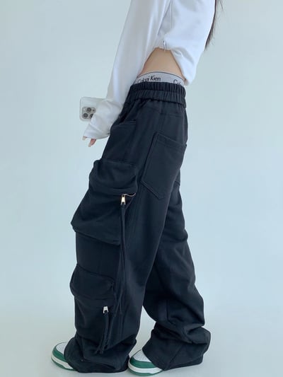 復古工裝闊腿長褲5
