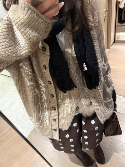 羊毛 2件式分開刺繡馬甲毛衣8