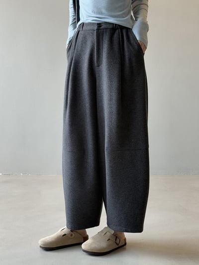 復古質感百搭氣球闊腿褲1