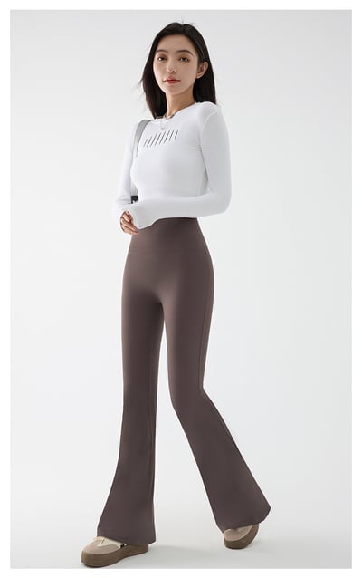 鯊魚微喇叭褲高腰小個子褲3