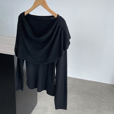 韓系氛圍感針織兩件套上衣7