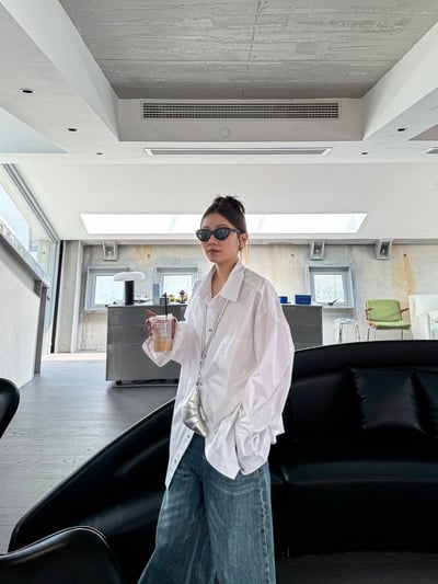 春秋不對稱顯瘦襯衫女設計感上衣4