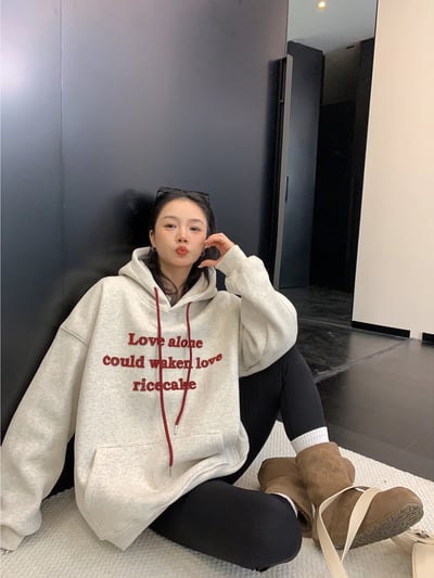 美式加絨oversize寬鬆上衣5