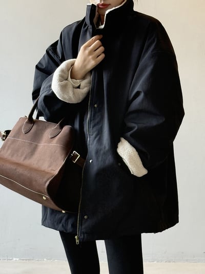 羊羔毛工裝派克服保暖立領外套4