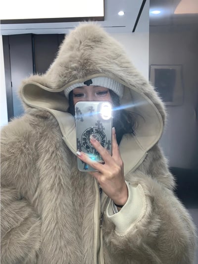 短款洋氣雙面重磅加厚連帽外套4