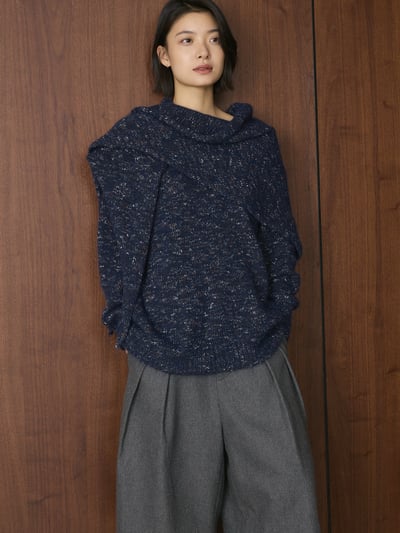 時髦雜色披肩羊毛上衣4