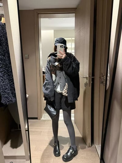 拉鏈款闊腿絲綿呢毛呢A字短褲10