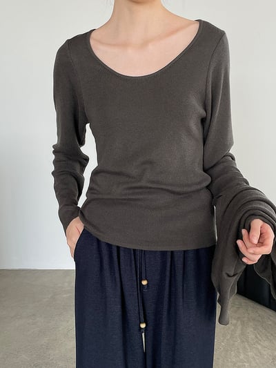 韓系氛圍感針織兩件套上衣5