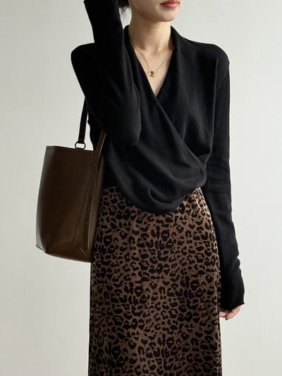 V領長袖針織氣質上衣5