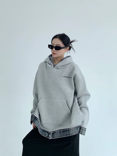 撞色拼接設計款帽T3