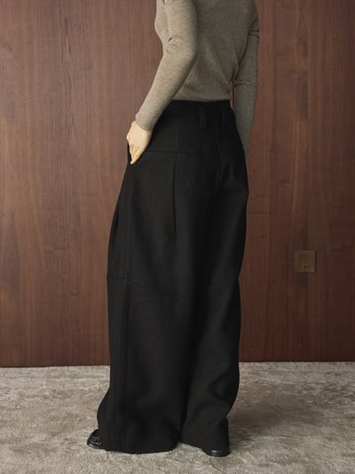 褶皺羊毛西裝寬褲6