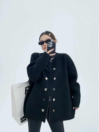 小香風加厚高級感外套1