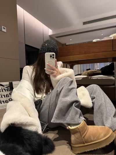 仿貂毛厚款毛球連帽皮毛大衣10