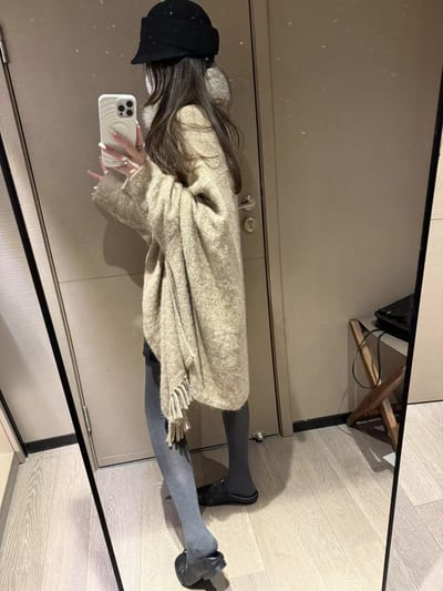 大披肩流蘇斗篷羊毛上衣4