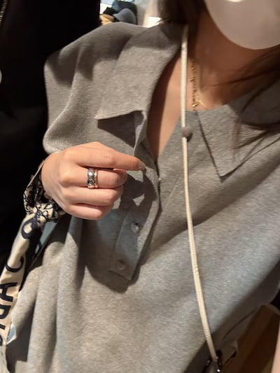 全棉紗POLO領愛心扣寬鬆上衣8