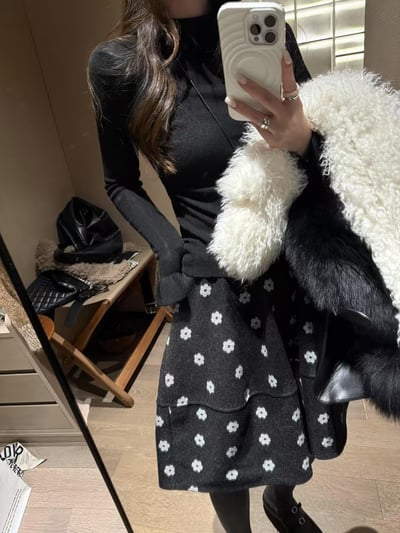 羊毛長袖花邊領針織上衣9