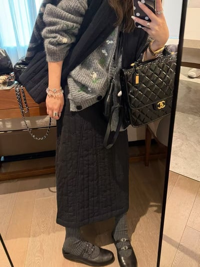 棉絎棉繡花馬甲半身裙套裝8