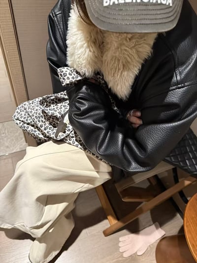 環保皮保暖毛領夾棉外套5