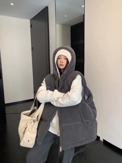 加厚連帽背心馬甲外套5