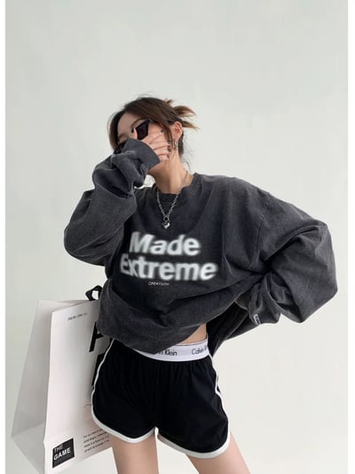 美式設計重工做舊薄長袖t恤3