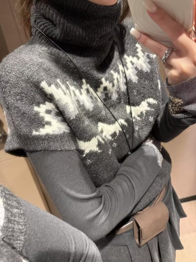 提花針織費爾島短袖毛衣12