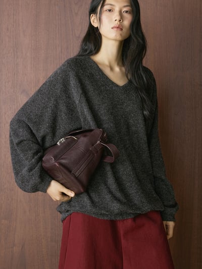 慵懶風Ｖ領針織上衣4