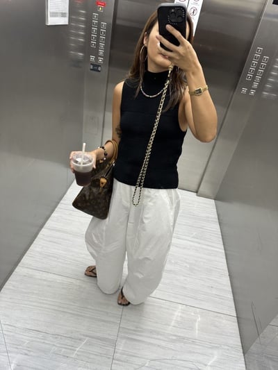 梨型空氣闊腿長褲3