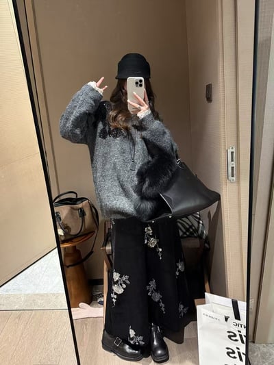 鏤空亮片亮片刺繡針織毛衣7