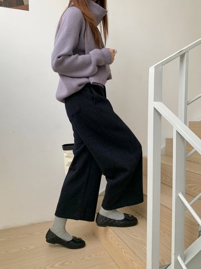 羊毛八分闊腿褲8
