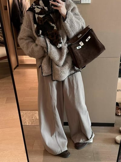 羊駝長毛毛圈明線大開衫7