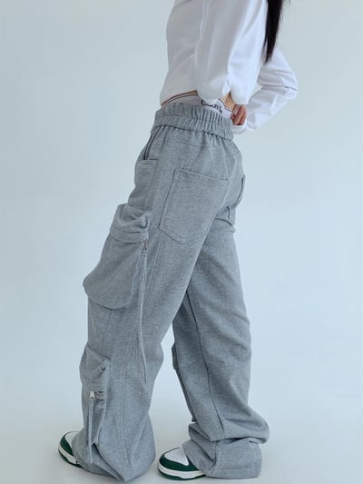 復古工裝闊腿長褲2