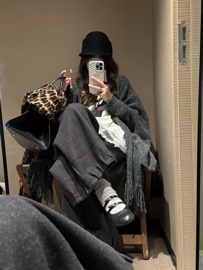 籠褲羊毛花苞加絨長褲12