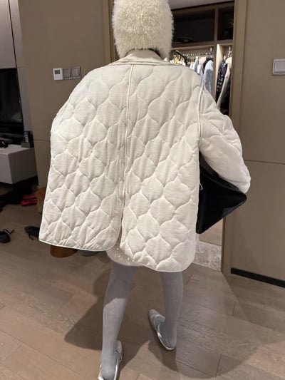 夾棉可拆式花邊領絲絨大衣7