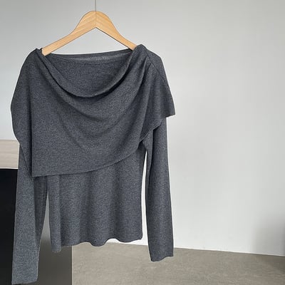 韓系氛圍感針織兩件套上衣9