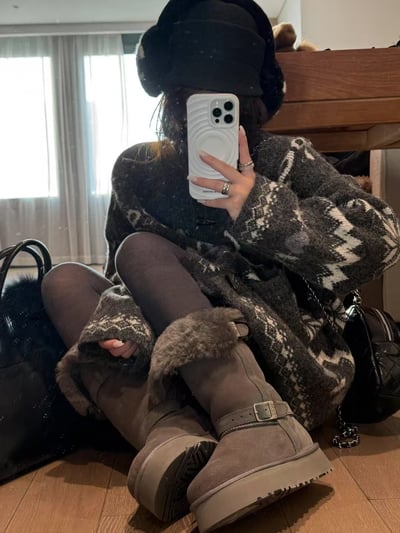 針織毛衣牛角扣費爾島開衫3