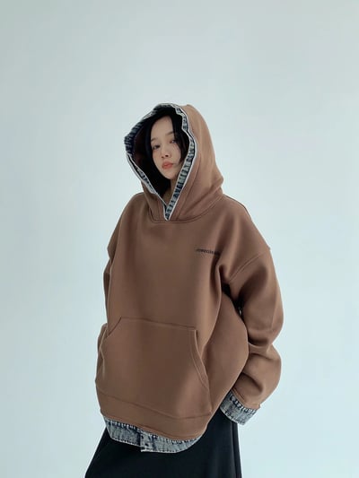 撞色拼接設計款帽T2