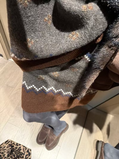 駱駝毛費爾島毛衣短裙套裝15