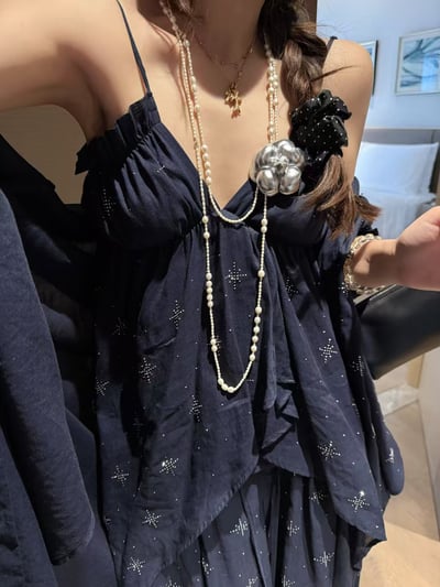 燙鑽不規則吊帶背心亞麻長褲6