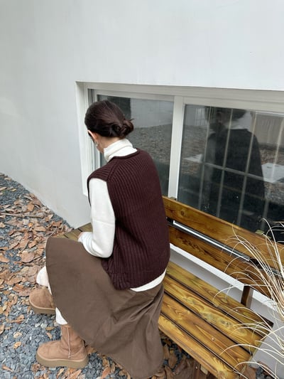 羊毛V領針織馬甲疊穿背心13