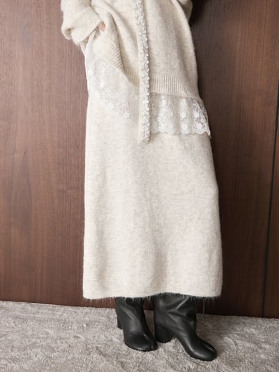 雷絲羊毛毛衣圍巾半身裙套裝3