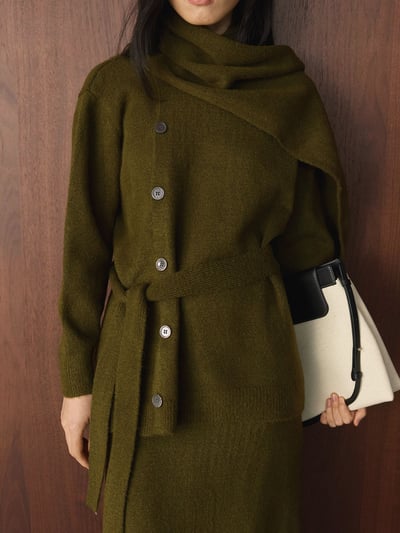 寬鬆針織開衫＋半身裙兩件套套裝4